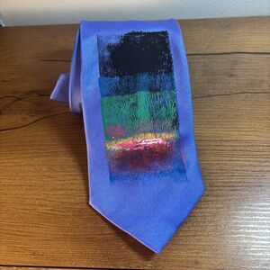 Jane Ireland London Men's Tie Hand Painted Watercolour 100% Silk Necktie